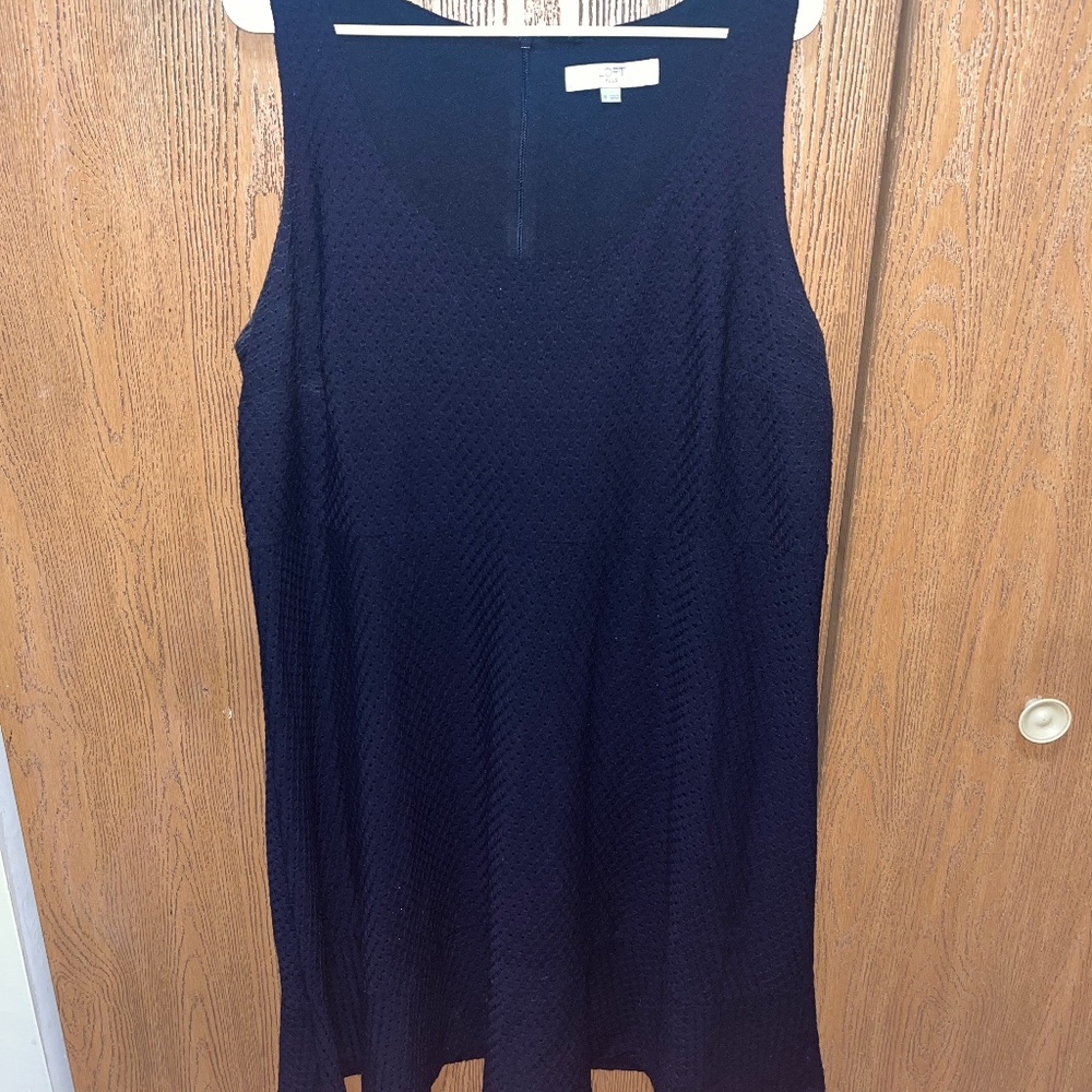 Navy Blue Knit Pattern Dress